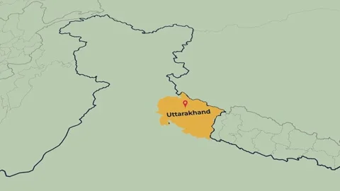 Uttarakhand Map Animation Locator Zoom 4K Motion Graphic Stock Footage 341120529
