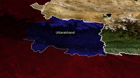 Uttarakhand Map Stock Footage 299708695