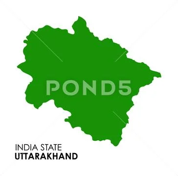 Uttarakhand map of Indian state. Uttarakhand map vector illustration ...