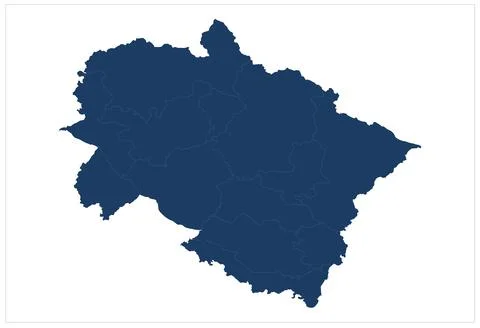 Uttarakhand state map of India on white background Stock Illustration
