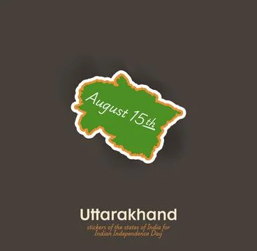 Uttarakhand vector sticker Stock Illustration