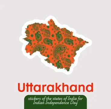 Uttarakhand vector sticker Stock Illustration