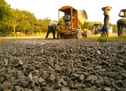Utter pardesh , india - construction worker doing work , A picture of constru Stock Photos