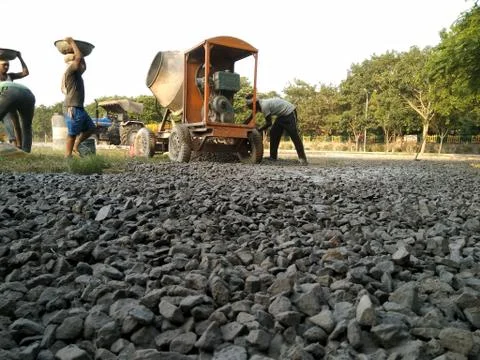 Utter pardesh , india - construction workers doing work , A picture of constr Stock Photos
