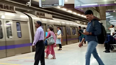 Utter pardesh , india - metro train , A picture of metro train in noida 3 a.. Stock Footage 281058377