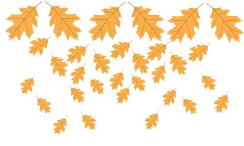Utumn foliage. Falling against a white backdrop Stock Illustration