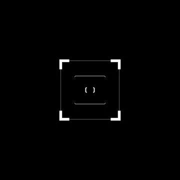 Uturistic military GUI rectangle target, tech aim, quadrate sight, HUD reticle Stock Illustration