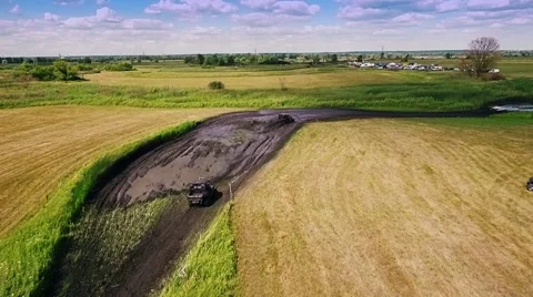 Utv car racing. Mud track. Stock Footage 65562816