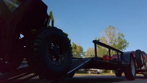 UTV Driving on a Trailer. Stock Footage 116956670