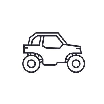 UTV icon, buggy car line vector Stock Illustration
