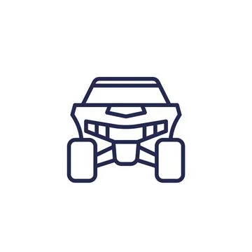 UTV icon, front view, line vector Stock Illustration