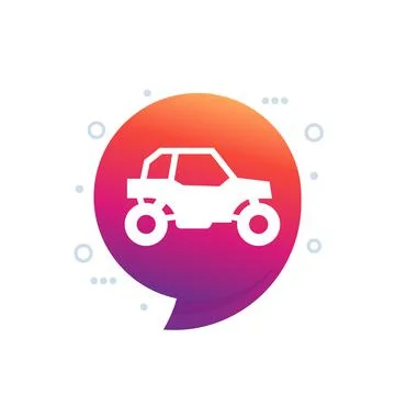 UTV icon, off-road buggy car Illustrazione stock