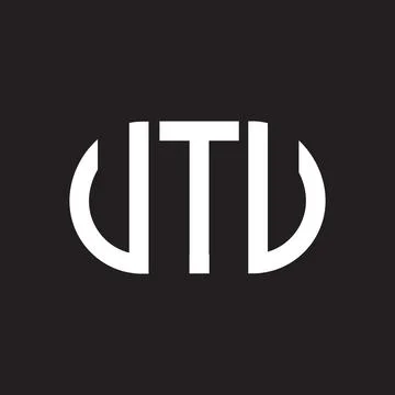 UTV letter logo design on black background. UTV creative initials letter logo 스톡 일러스트