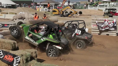 UTV Race Head to Head HD6261 Stock Footage 33822957
