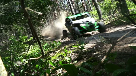 UTV Off Road Extreme Racing. UTV overcome jumps Stock Footage 113566538