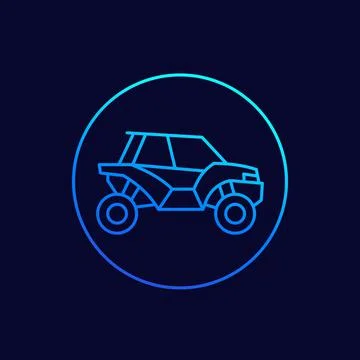 UTV, SxS line icon, vector Stock Illustration