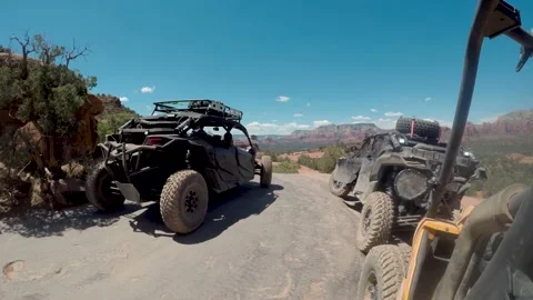 UTV on top of the Rock Stock Footage 140564263