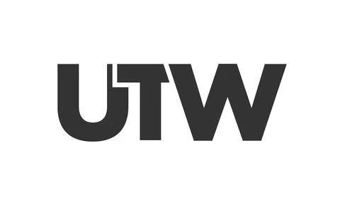UTW logo design template with strong and modern bold text. Initial based ve.. Stock Illustration