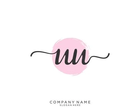 UU Initial handwriting logo design Stock Illustration