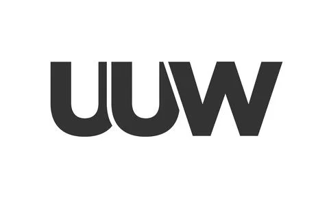 UUW logo design template with strong and modern bold text. Initial based ve.. Illustrazione stock