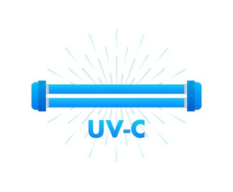 Uv-c sterilization device. lamp with ultraviolet rays. Vector illustration. Illustrazione stock
