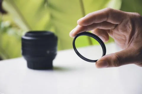 UV filter of camera lens Stock Photos