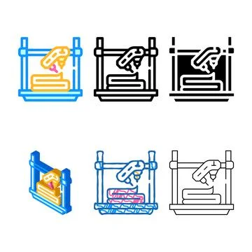 Uv flash fused printer color modern icon vector Illustrazione stock