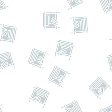 Uv flash fused printer glyph vector seamless pattern Illustrazione stock