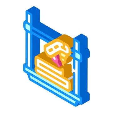 Uv flash fused printer isometric icon vector illustration Stock Illustration