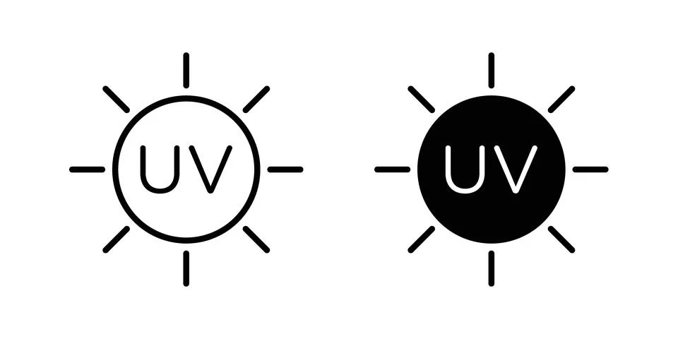 UV icon vector template set in black Stock Illustration