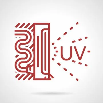 UV lamp red line vector icon Stock Illustration