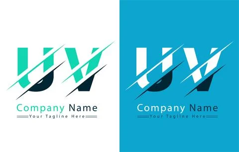 UV Letter Logo Vector Design Concept Elements Stock Illustration