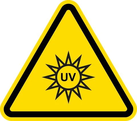 UV Light Hazard warning sign. Stock Illustration