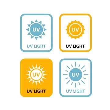 UV light labels, sterilization quartz light bulb information sign, UV-C tag i 스톡 일러스트