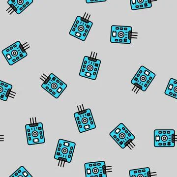 Uv light sensor module vector seamless pattern Stock Illustration