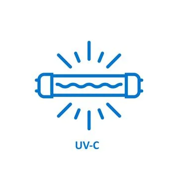 UV light sterilization icon, UV-c quartz light bulb for disinfection, ultravi Stock Illustration