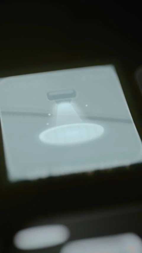 UV lithography tile demonstrates light exposure over wafer Stock Footage 346027417