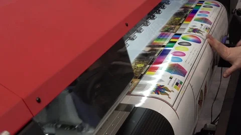 UV printer head, close up view of printing process Stock Footage 83413236