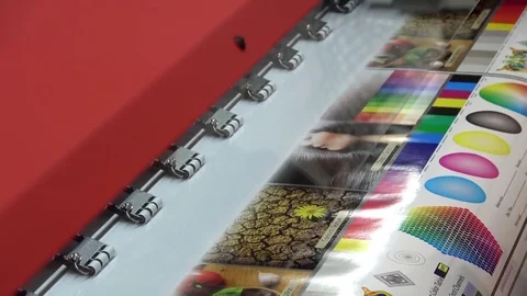 UV printer head, close up view of printing process Stock Footage 83413297