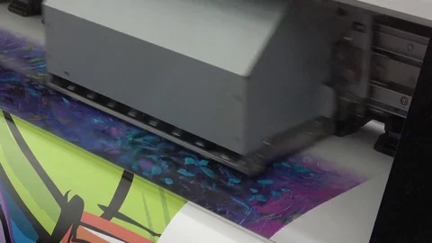 UV printer head, close up view of printing process Stock Footage 83413387