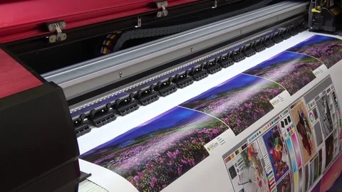 UV printer head, close up view of printing process Stock Footage 83422375