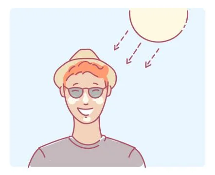 UV protected man Stock Illustration