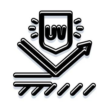 Uv protection shield deflecting sun radiation rays Stock Illustration