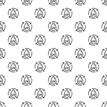 Uv protection water drop repeating pattern Stock Illustration