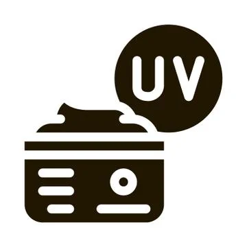 UV Protective Cream Icon Vector Glyph Illustration Illustrazione stock