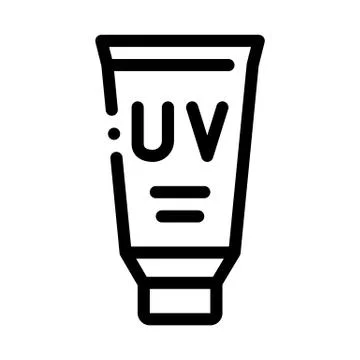 UV Protective Ointment Icon Vector Outline Illustration Stock Illustration