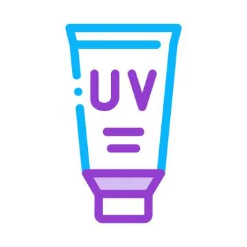 UV Protective Ointment Icon Vector Outline Illustration Illustrazione stock