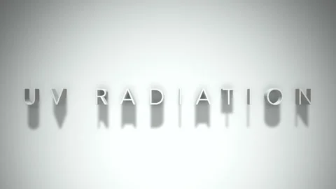 Uv radiation 3D title animation with shadows on a white background Video stock 297819376