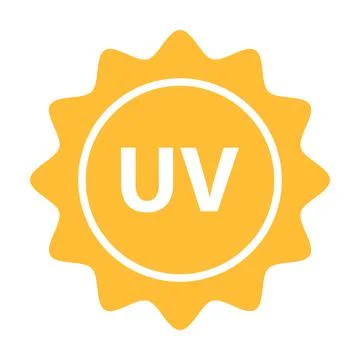UV radiation icon vector solar ultraviolet light symbol for graphic design, l Stock Illustration