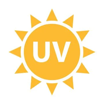UV radiation icon vector solar ultraviolet light symbol for graphic design, l 스톡 일러스트